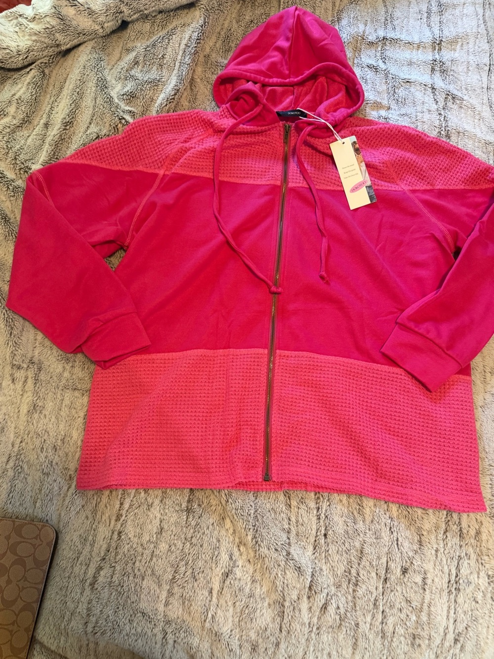 Hot Pink Hooded Zip-Up Utility Jacket